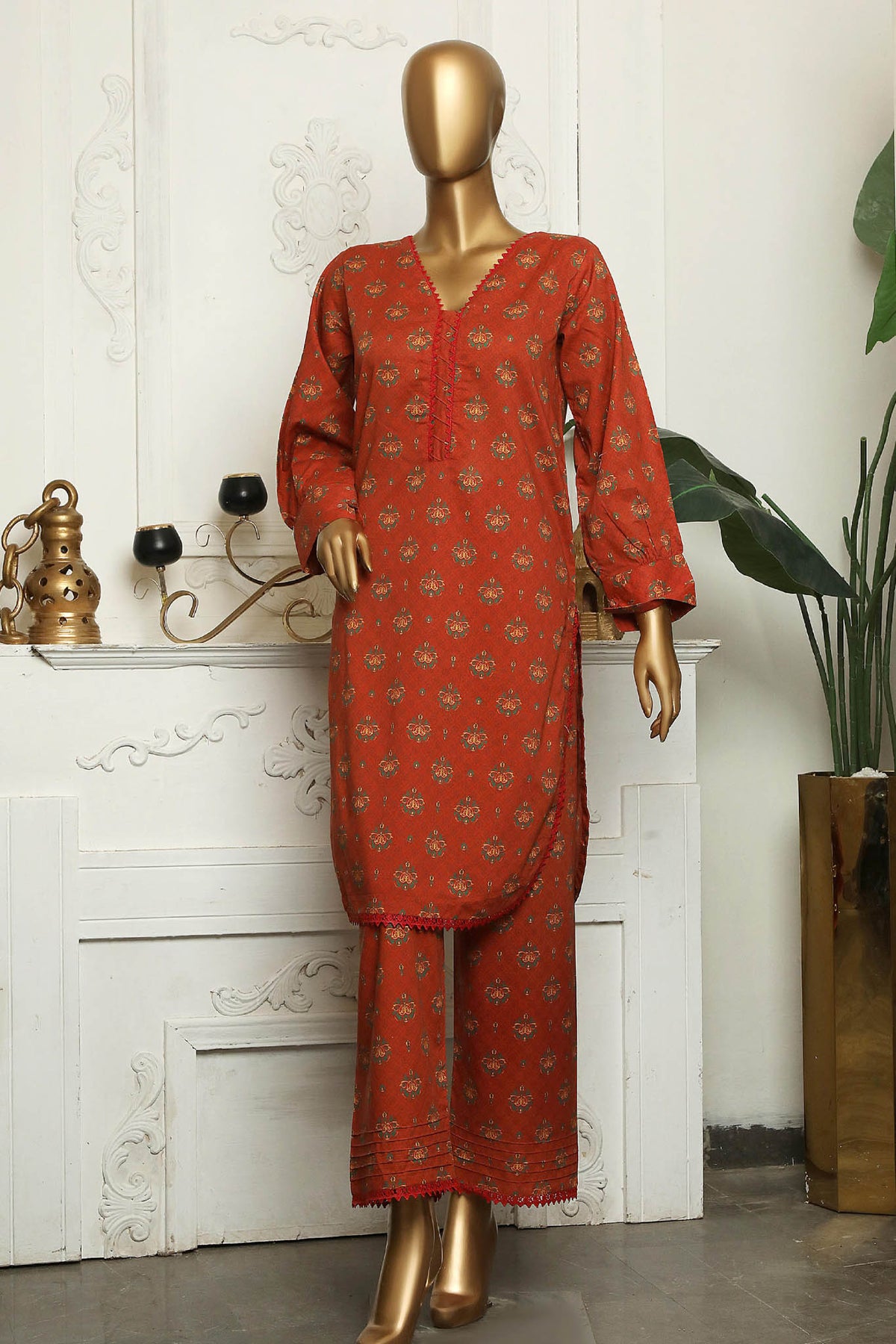 Elmas by Bin Saeed Stitched 2 Piece Printed Cotton Collection'2022-CKF-085-Brown