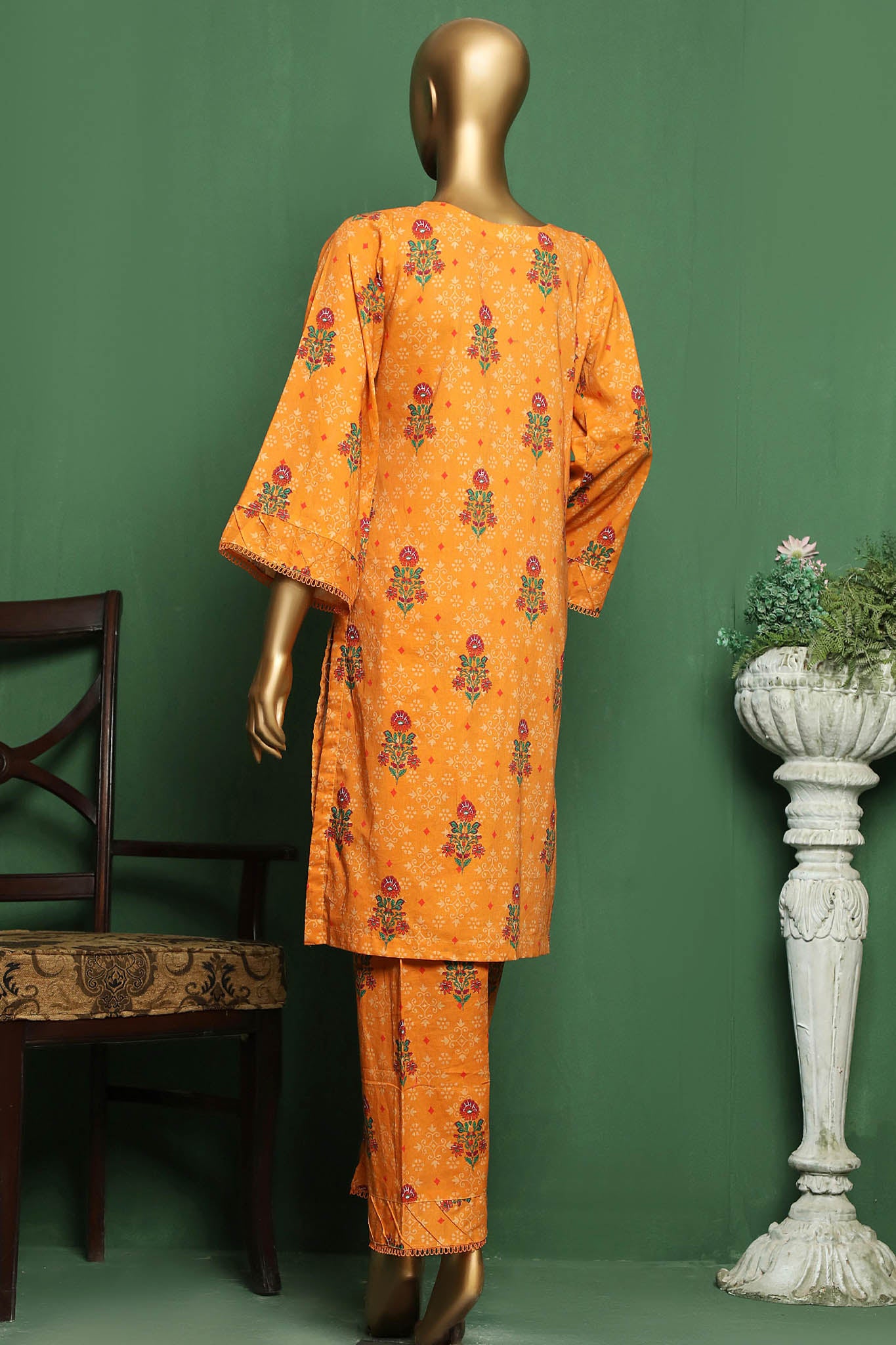 Elmas by Bin Saeed Stitched 2 Piece Printed Cotton Collection'2022-CKF-080-Mustard