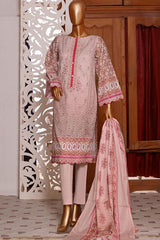 Bin Saeed Stitched 3 Piece Embroidered Lawn Collection'2022-F-0003-Pink