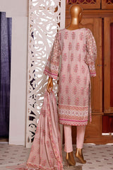 Bin Saeed Stitched 3 Piece Embroidered Lawn Collection'2022-F-0003-Pink