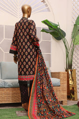 Bin Saeed Stitched 3 Piece Printed Lawn Collection'2022-F-0297-Black