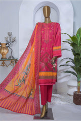 Bin Saeed Stitched 3 Piece Embroidered Lawn Collection'2022-F-0278-Atishi
