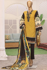 Bin Saeed Stitched 3 Piece Printed Lawn Collection'2022-F-0370-Yellow