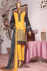 Bin Saeed Stitched 3 Piece Printed Lawn Collection'2022-F-0372-Yellow