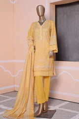 Affifa by Bin Saeed Stitched 3 Piece Embroidered Lawn Vol-02 Collection'2023-F-0485-Yellow