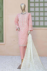 Affifa by Bin Saeed Stitched 3 Piece Embroidered Lawn Vol-01 Collection'2023-F-0528-Peach