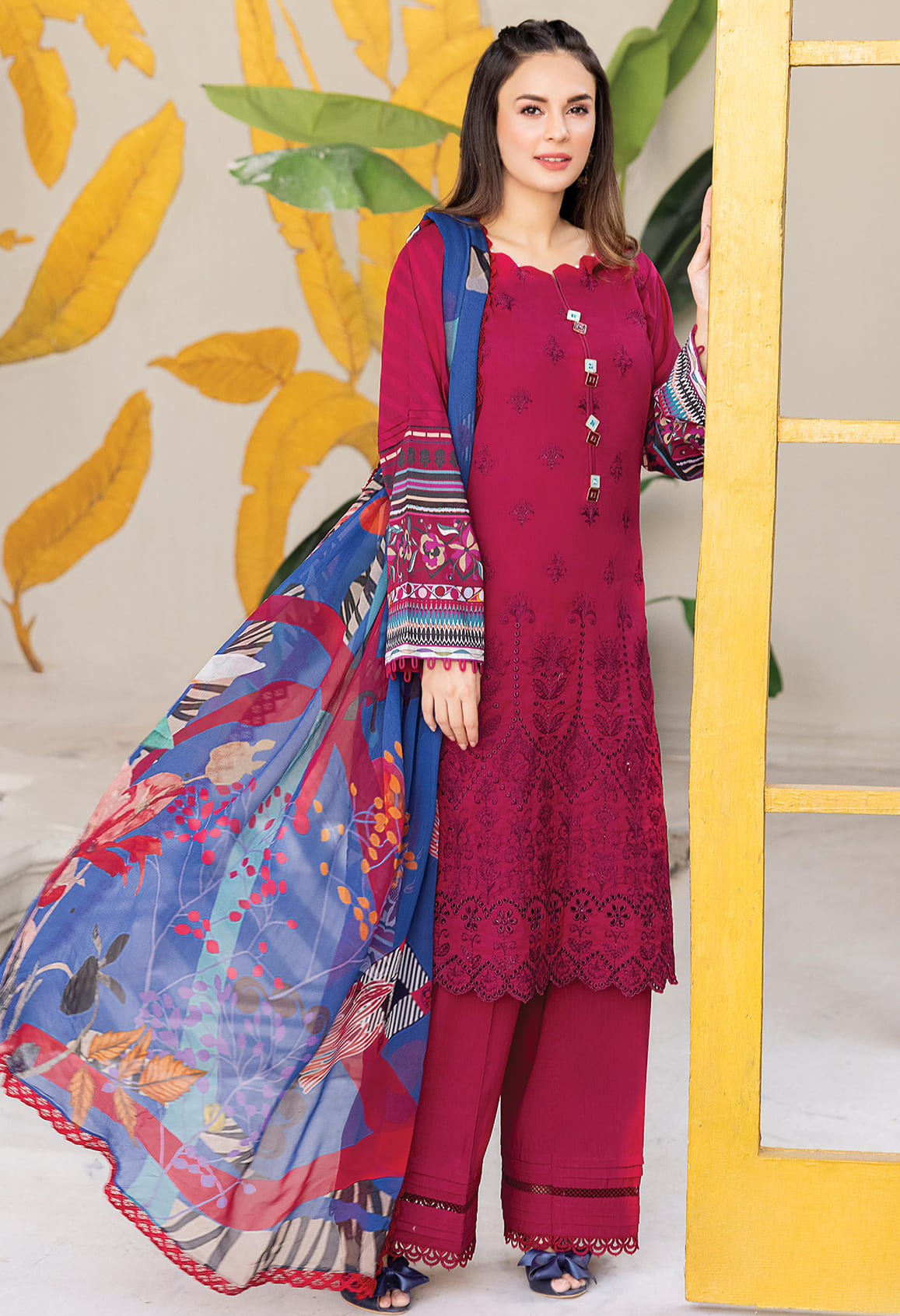 Florent Unstitched 3 Piece Embroidered Lawn Collection'2022-F-10-B