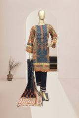 Bin Saeed 3 Piece Stitched Embroidered Lawn Collection’2021-F-1267-Blue