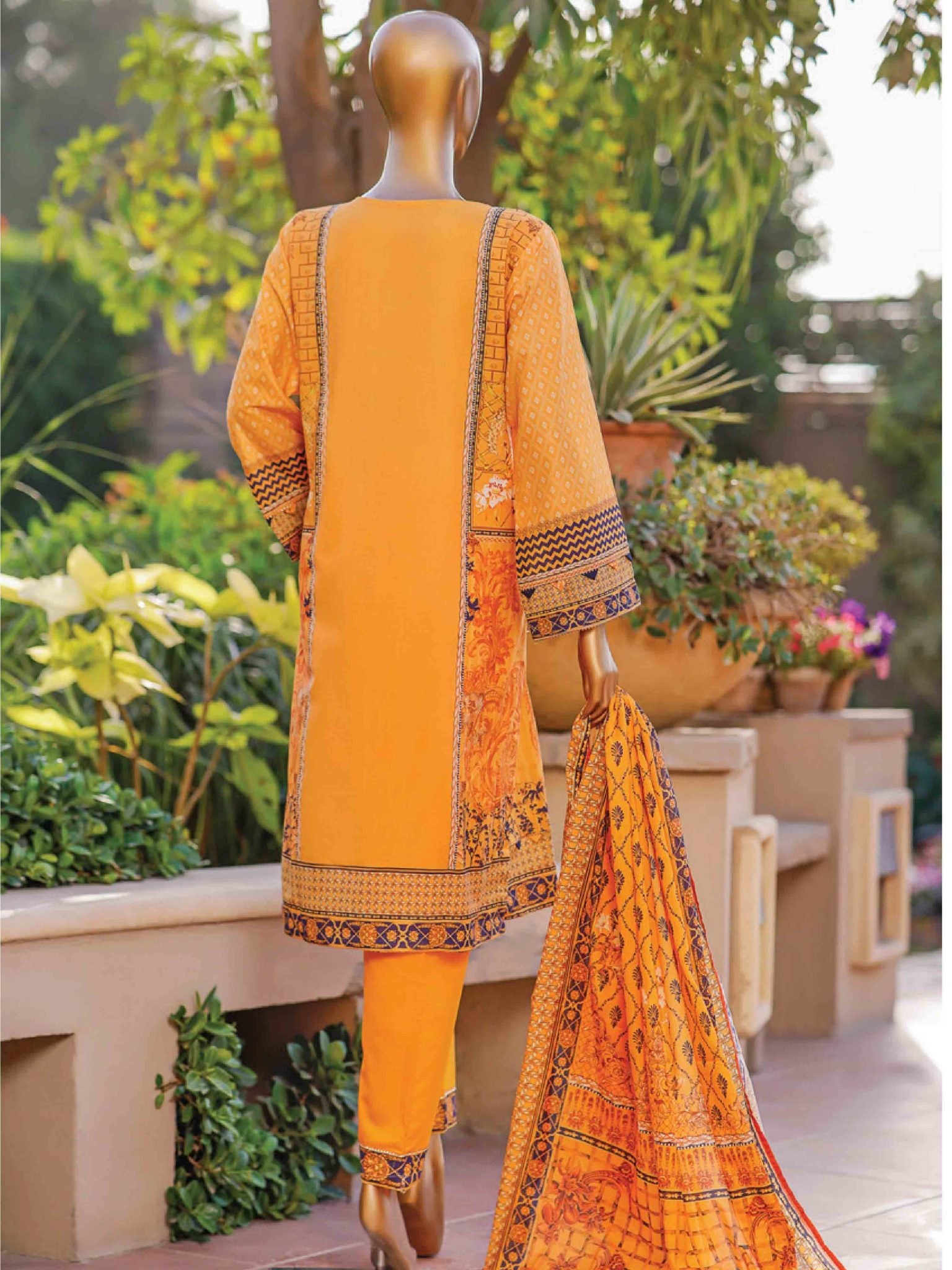 Bin Saeed 3 Piece Stitched Printed Lawn Collection’2021-F-1289-Yellow