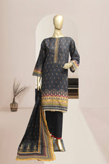 Bin Saeed 3 Piece Stitched Printed Lawn Collection’2021-F-1373-Black