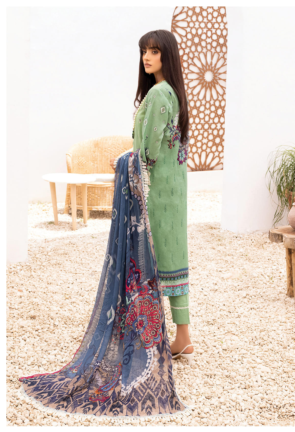 Florent Unstitched 3 Piece Embroidered Lawn Collection'2022-F-06-A