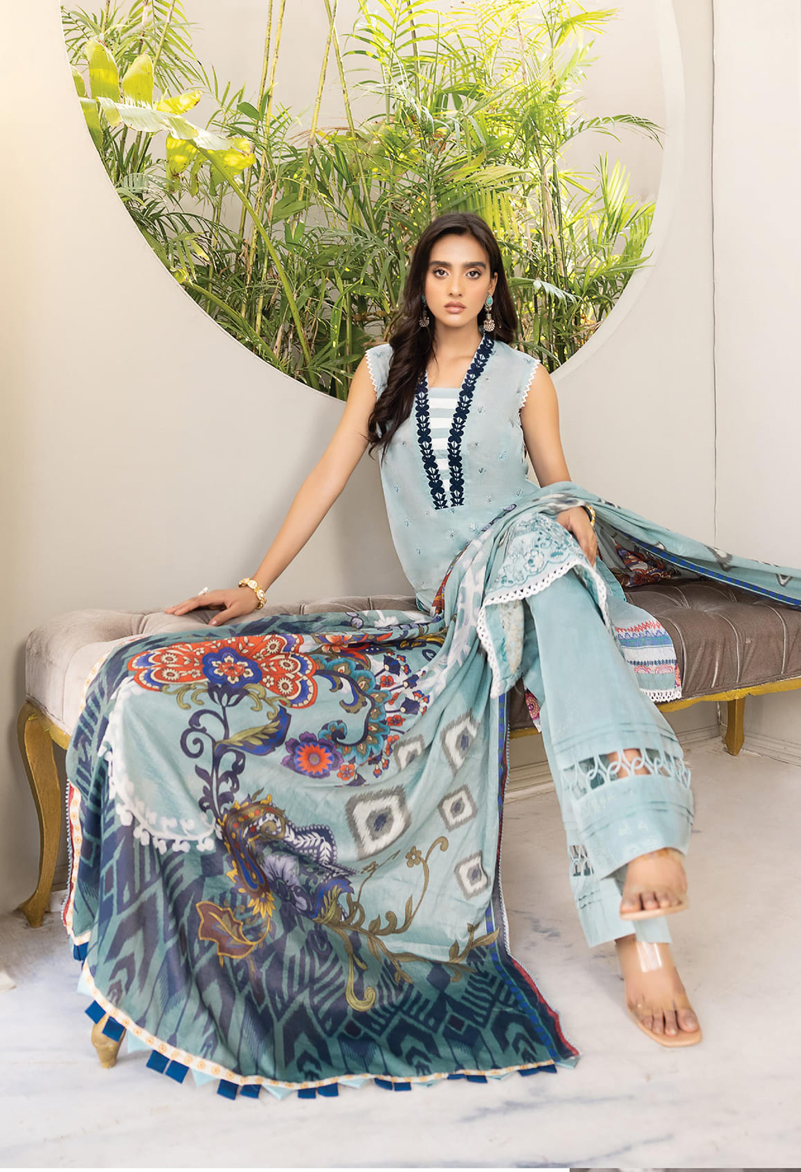 Florent Unstitched 3 Piece Embroidered Lawn Collection'2022-F-06-B