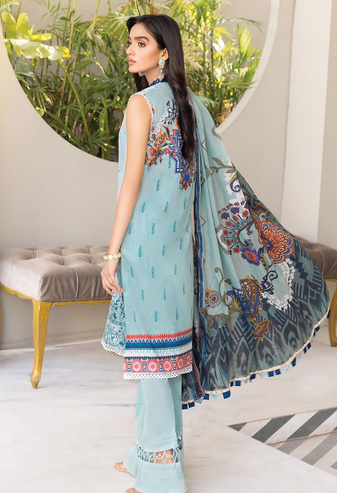 Florent Unstitched 3 Piece Embroidered Lawn Collection'2022-F-06-B