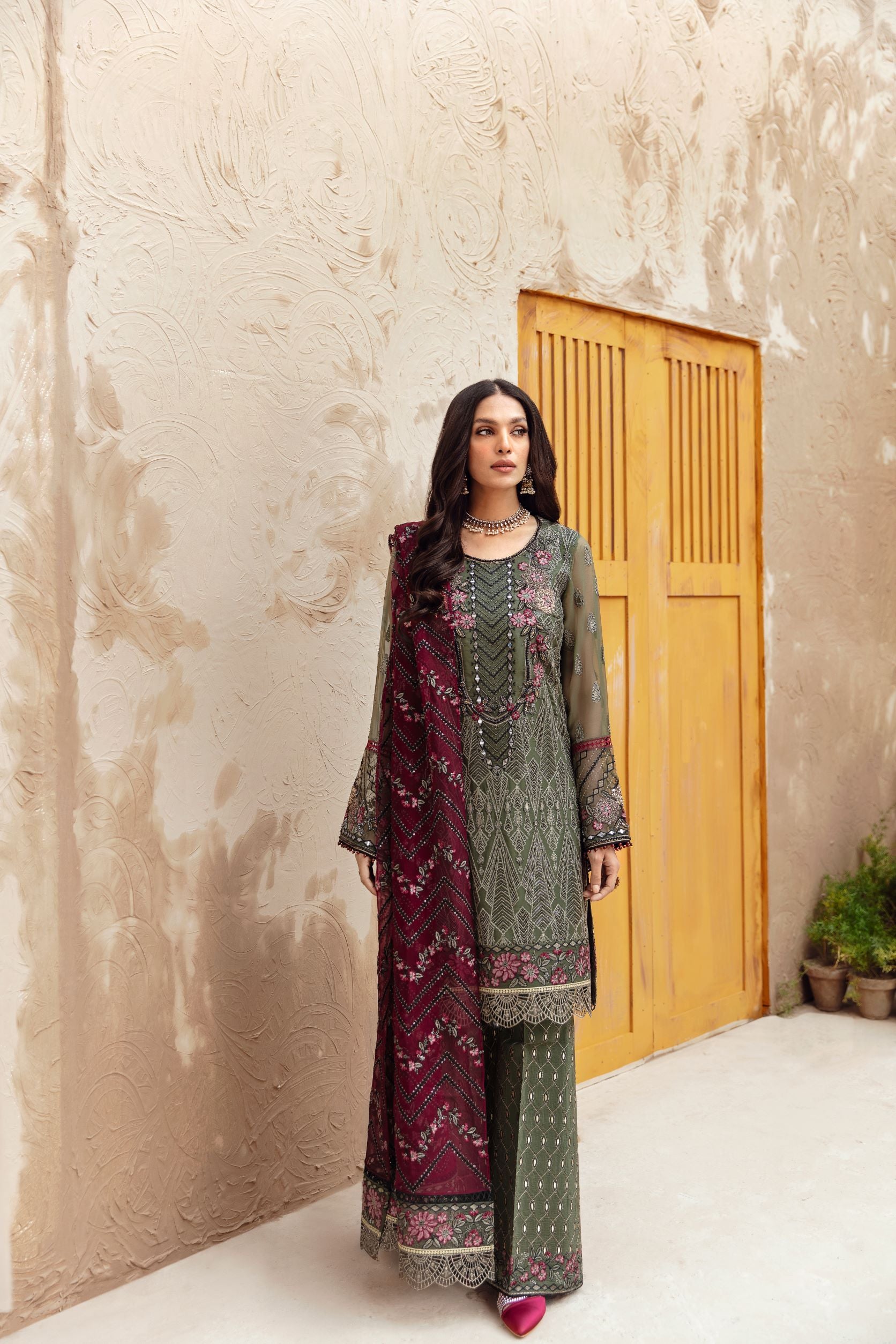 Flossie Unstitched 3 Piece Executive Chiffon Collection’2022-FE-402