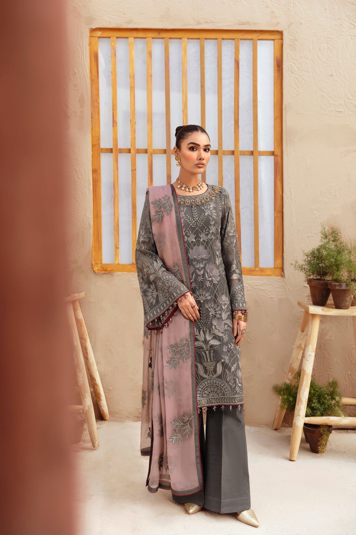 Flossie Unstitched 3 Piece Executive Chiffon Collection’2022-FE-408