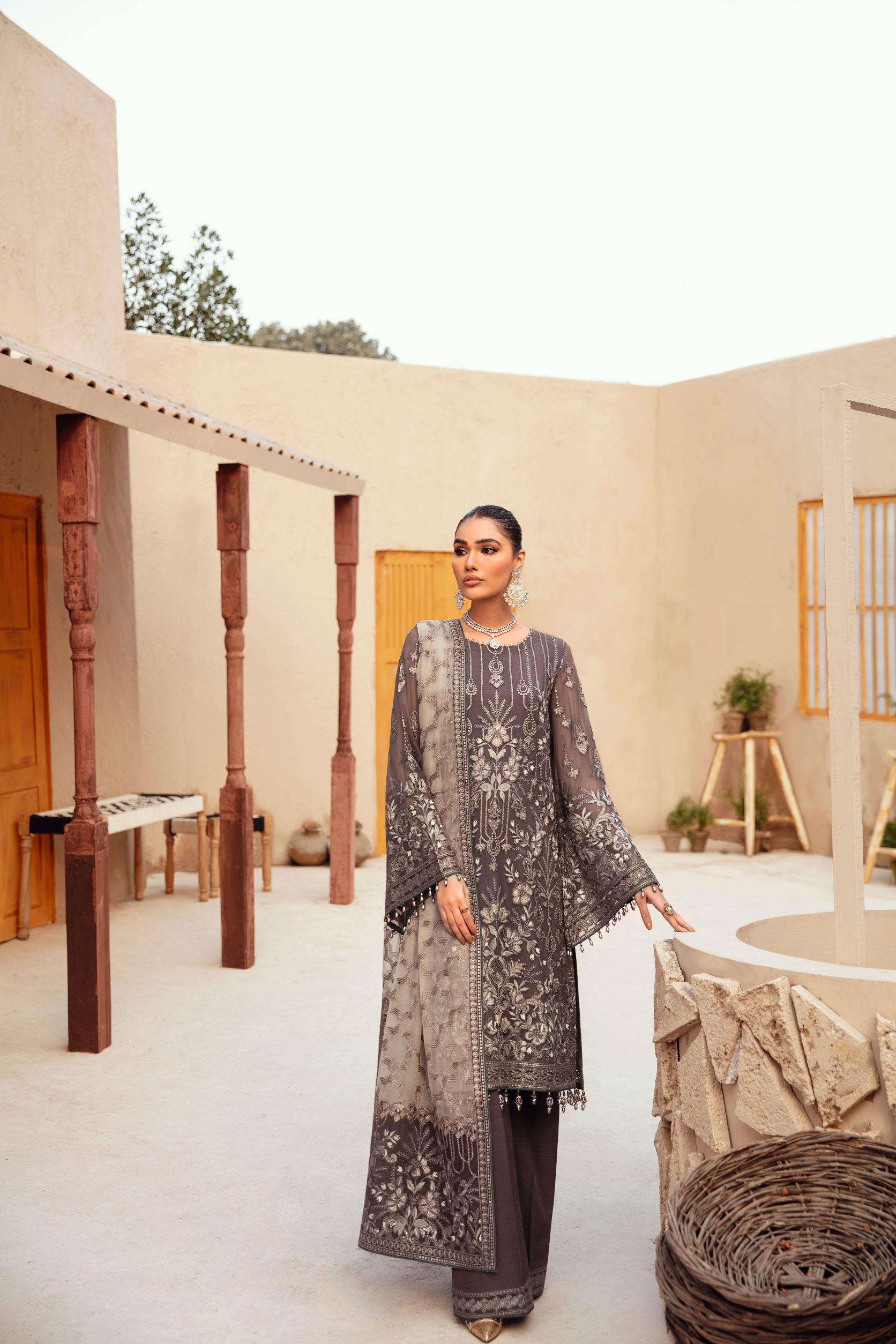 Flossie Unstitched 3 Piece Executive Chiffon Collection’2022-FE-410