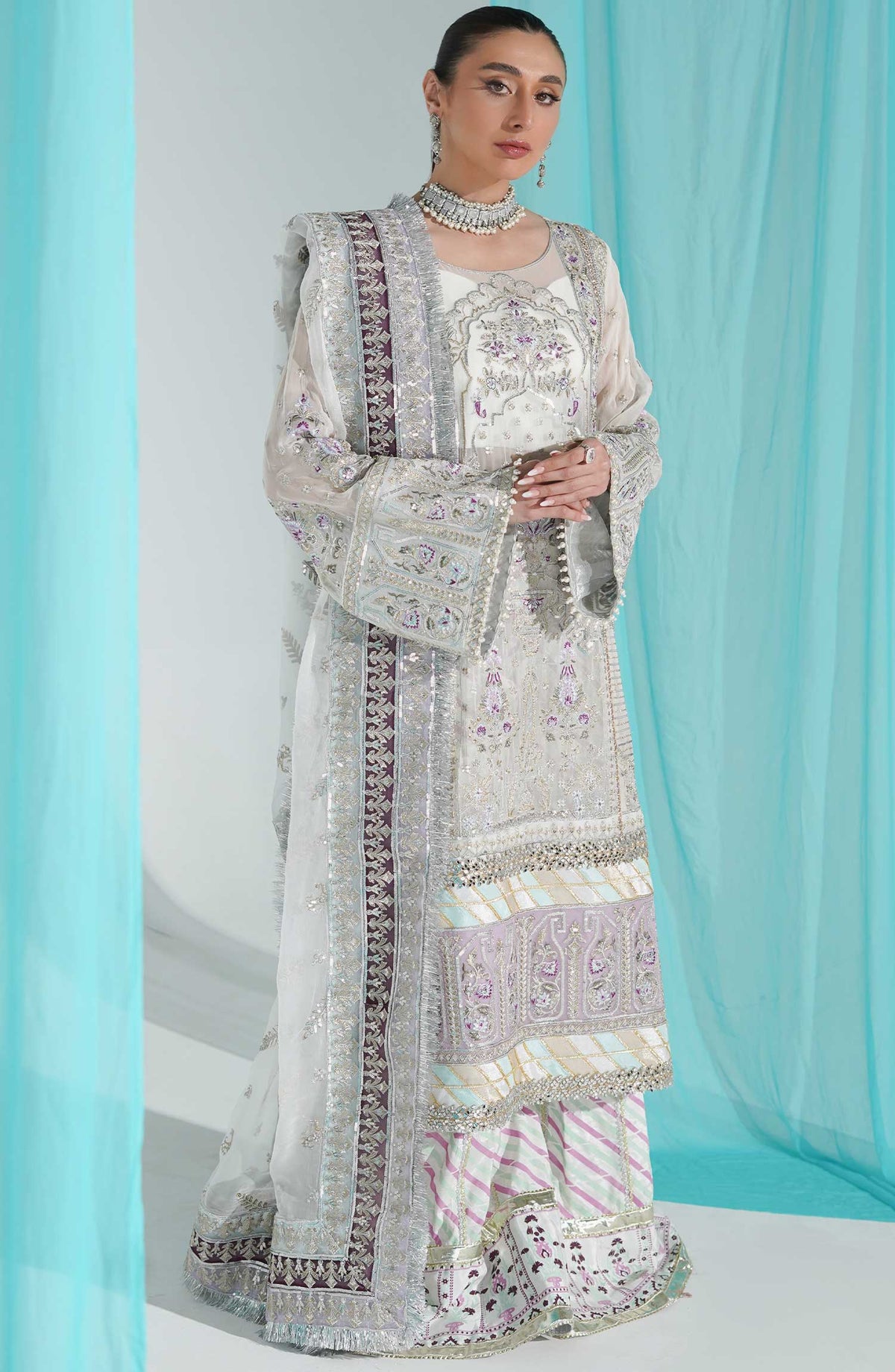 Sang e Paras Freesia by Maryum N Maria Unstitched 3 Piece Wedding Collection'2023-FFD-0097