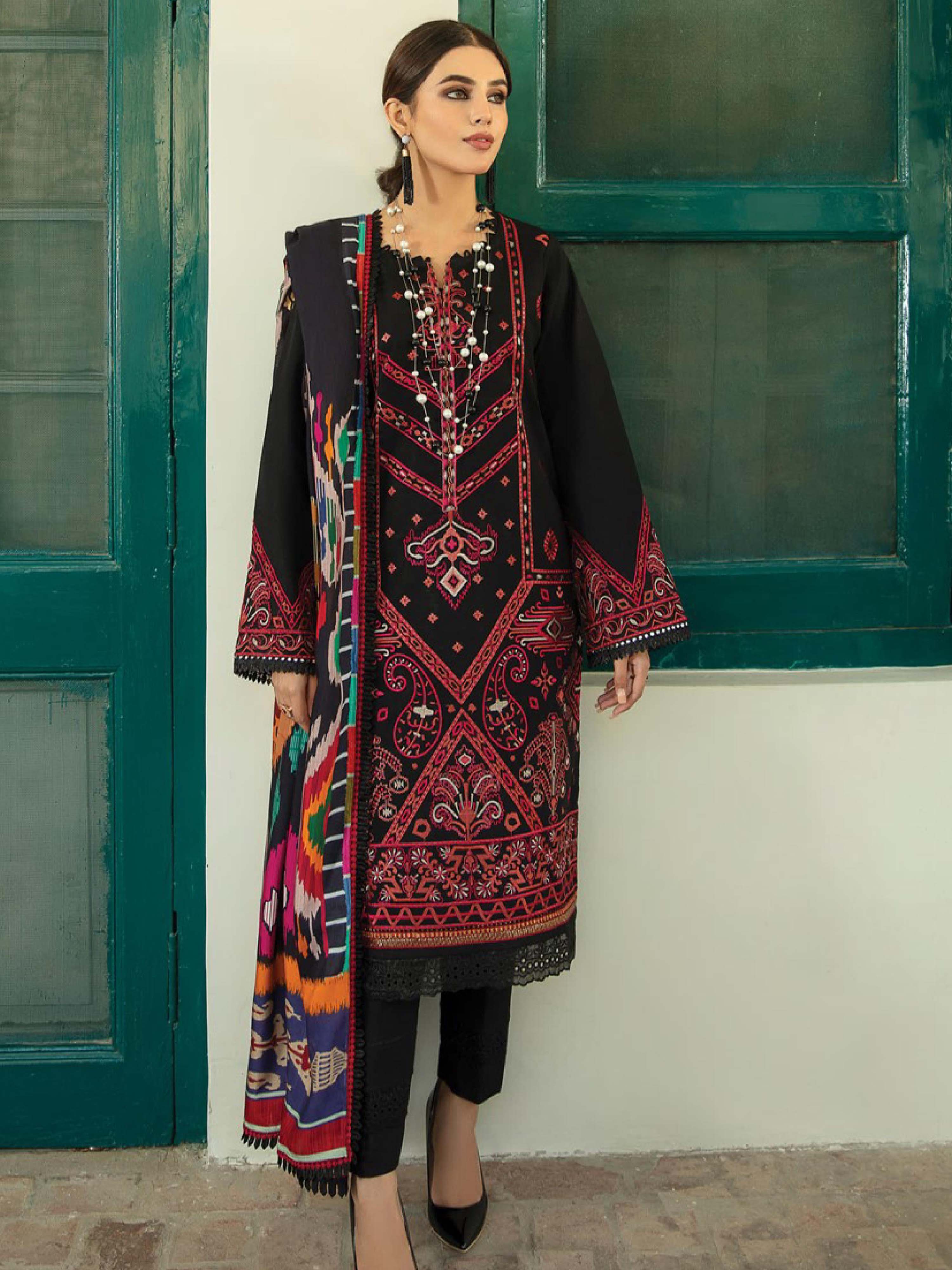 Dastaan by Florent Unstitched 3 Piece Premium Silk Karandi Collection'2021-FL-02-B