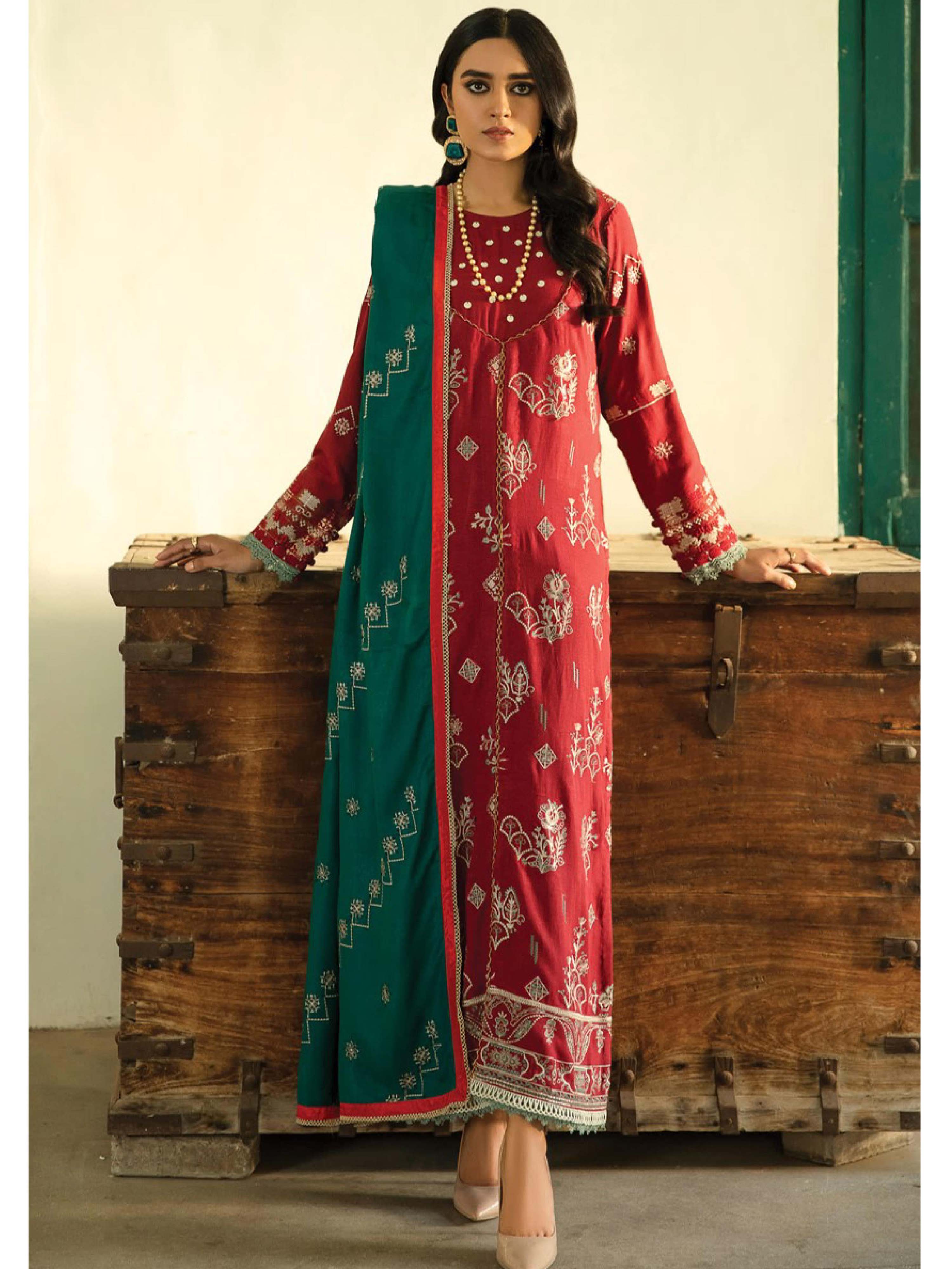 Dastaan by Florent Unstitched 3 Piece Premium Silk Karandi Collection'2021-FL-03-A