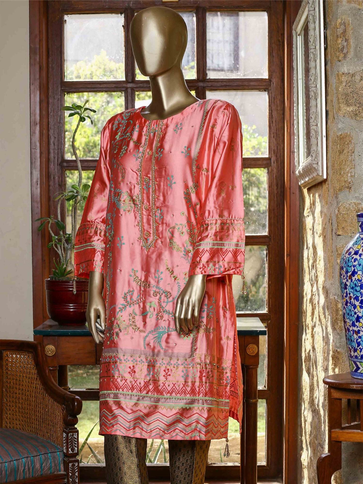 Bin Saeed Printed Tunic Silk Stitched Kurti Vol-18 Collection’2021-FSB-0013-Pink