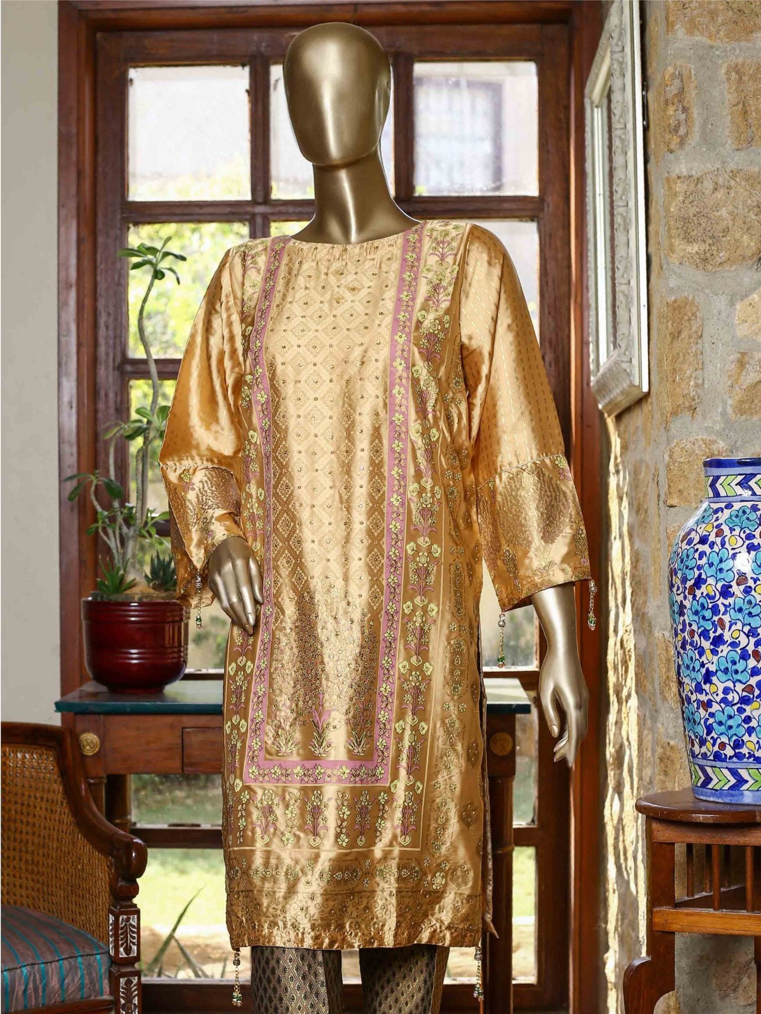Bin Saeed Printed Tunic Silk Stitched Kurti Vol-18 Collection’2021-FSB-0023-Skin