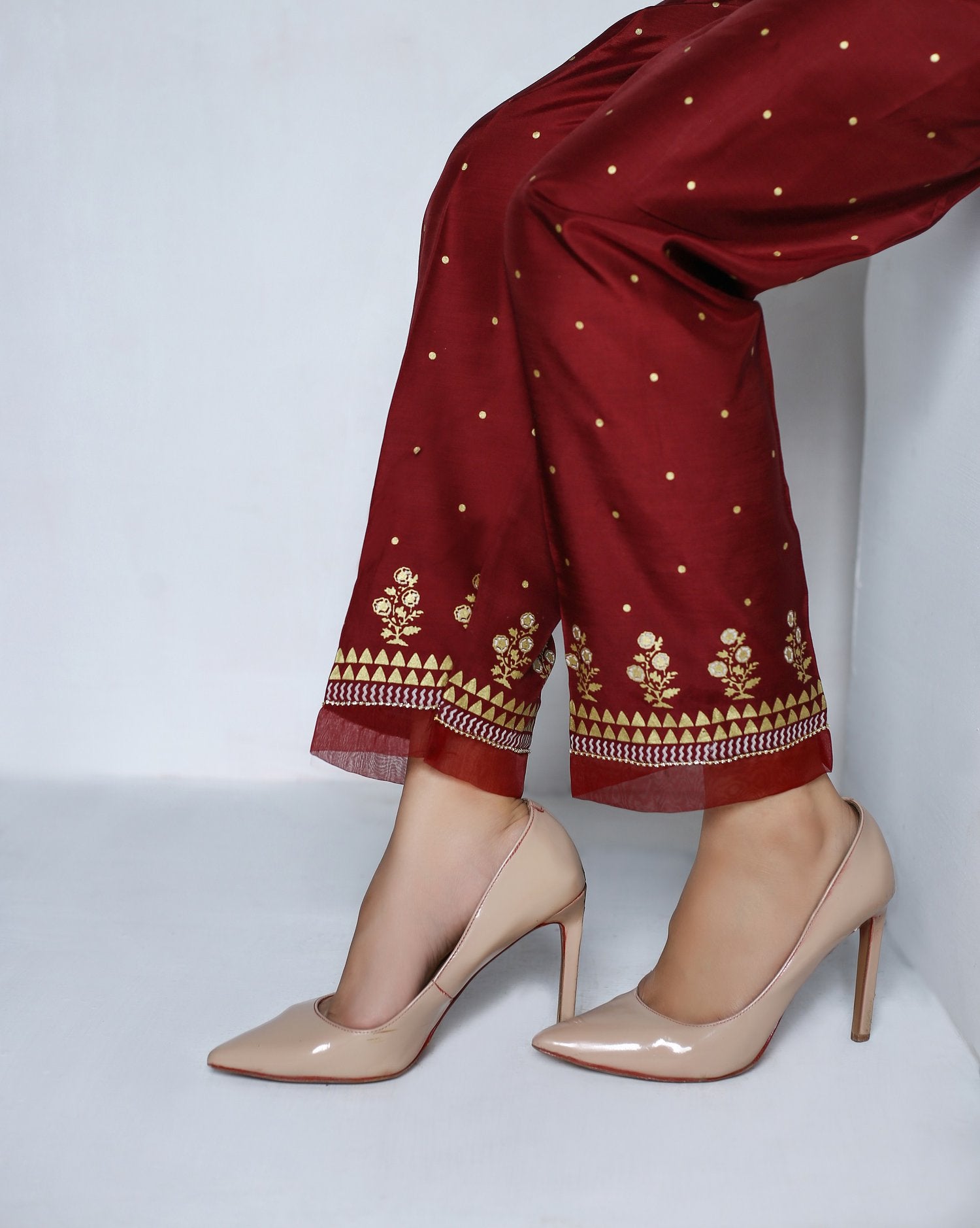 Razmin by Sada Bahar Stitched Trouser Vol-12 Collection'2021-GP-01-Maroon