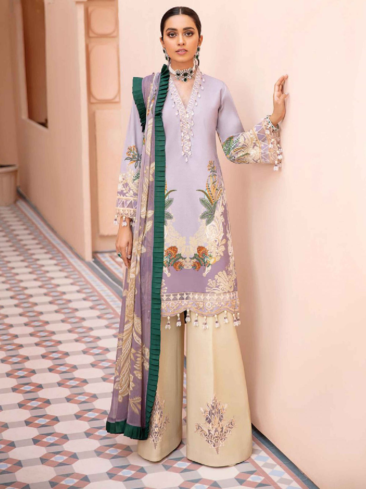 Gulaal Unstitched 3 Piece Lawn Vol-02 Collection'2021-GL-06-Sanag
