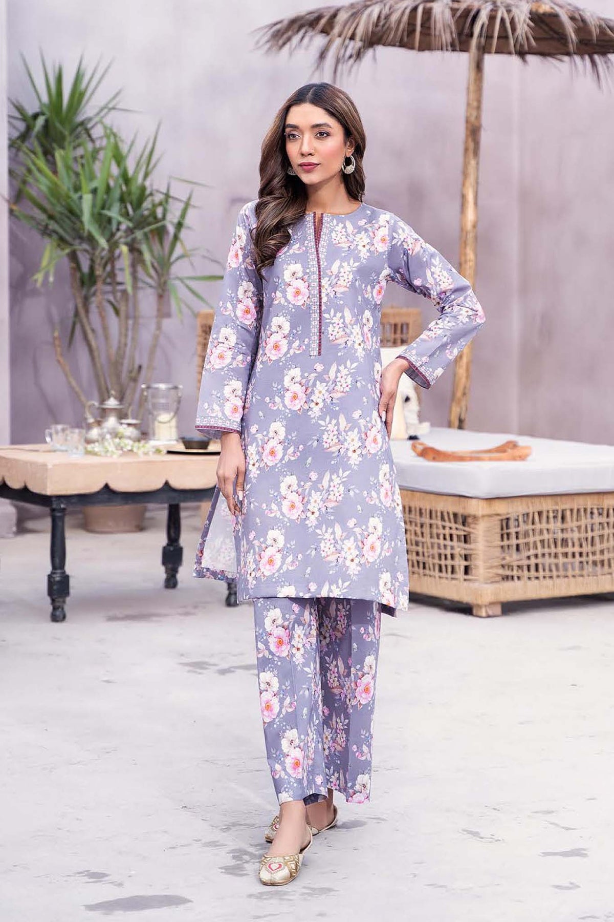 Hey Day by Esra Stitched 2 Piece Summer Printed Lawn Collection'2023-HD-04-Lalic