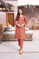Hey Day by Esra Stitched 2 Piece Summer Printed Lawn Collection'2023-HD-08-Rust