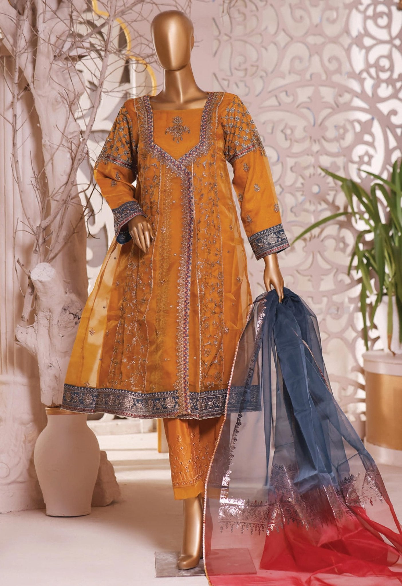 Chandni by Sada Bahar Stitched 2 Piece Luxury Formal Collection'2021-HP-07-Golden