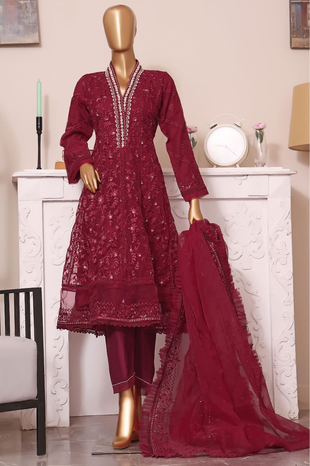 Sada Bahar Stitched 2 Piece Festive Formal Vol-01 Collection'2022-HP-11-Red