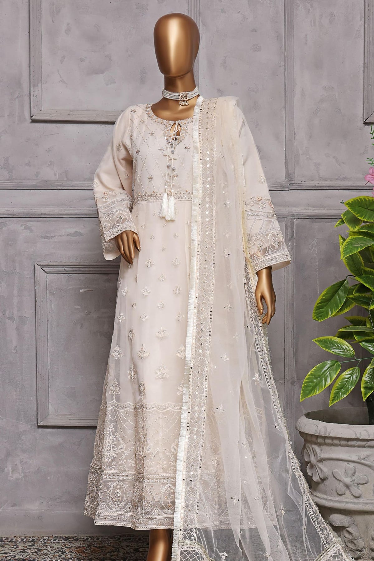 Sada Bahar Stitched 2 Piece Festive Formal Collection'2022-HP-16-Cream