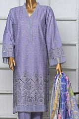 Bin Saeed Stitched 3 Piece Embroidered Chikankari Vol-06 Collection'2022-HTS-023-Purple