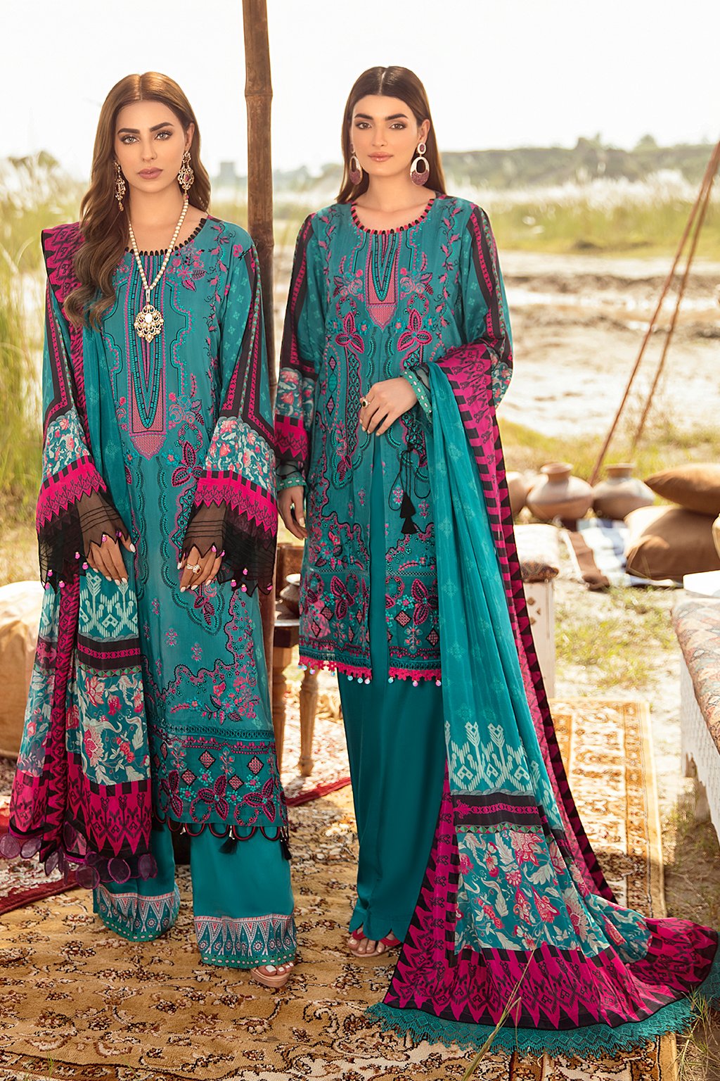 Mashaal by Ramsha Unstitched 3 Piece Linen Vol-01 Collection'2021-I-106