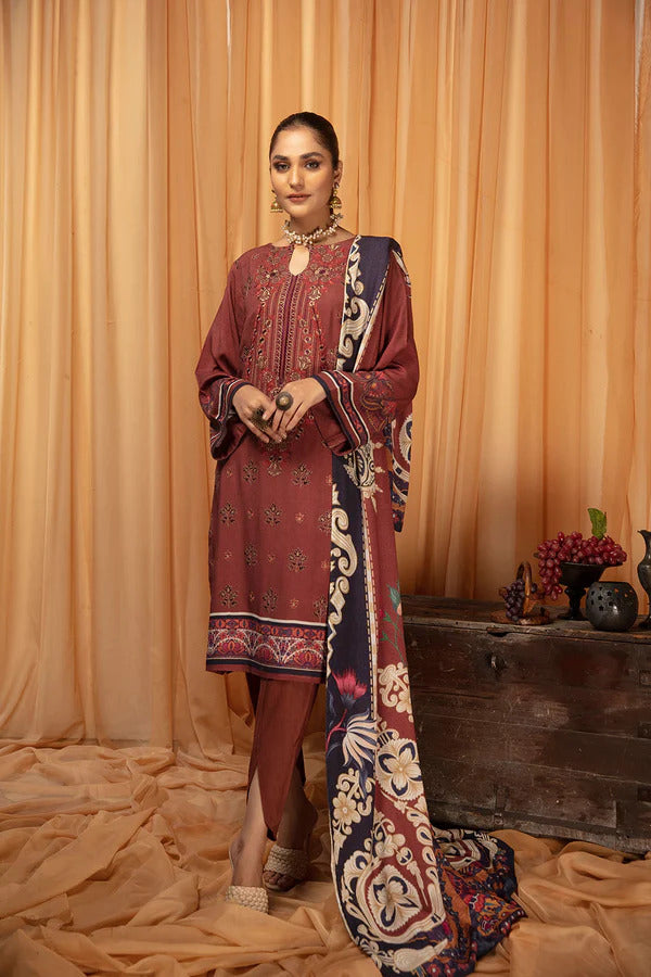 Laal by Johra Unstitched 3 Piece Piece Leather Peach Collection'2022-JH-347
