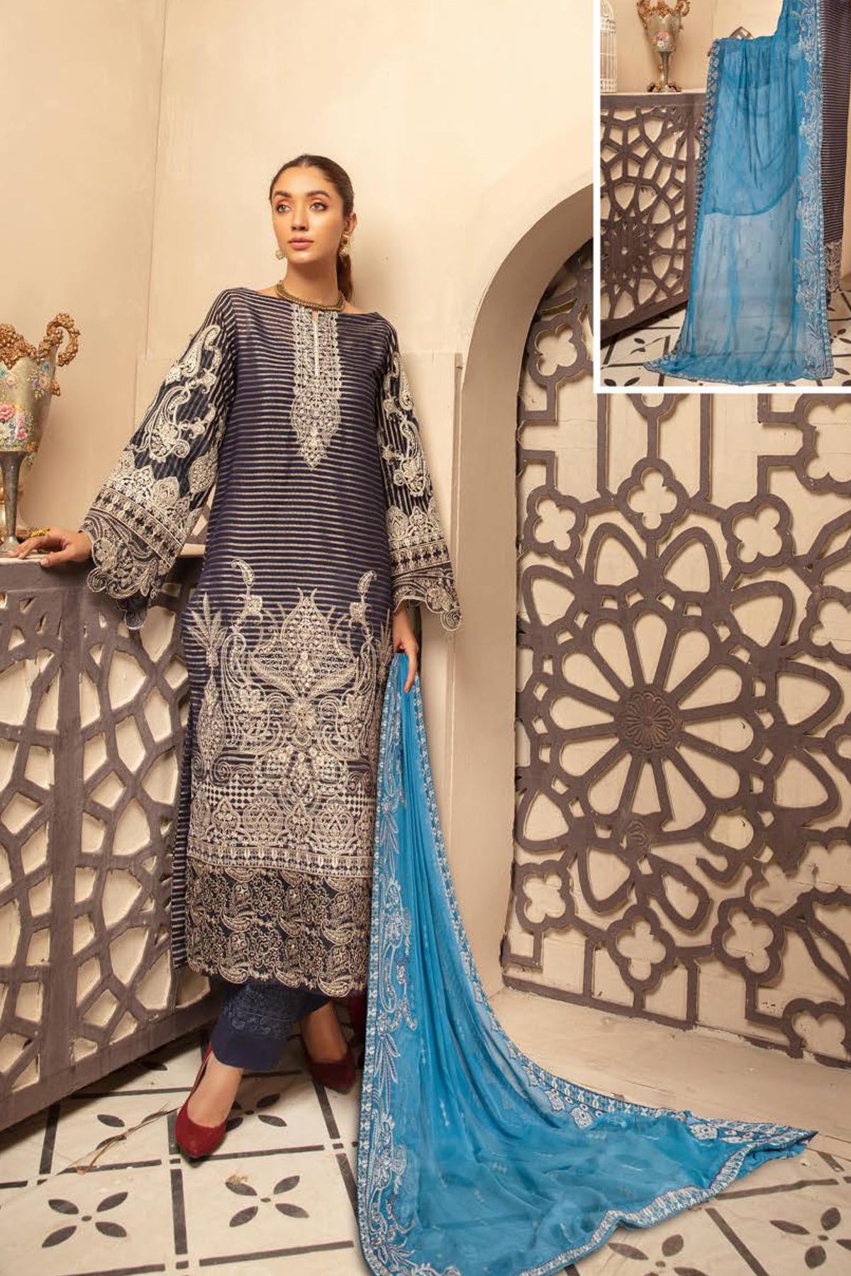 Inaaya by Johra Unstitched 3 Piece Banarsi Lawn Collection'2022-JH-39