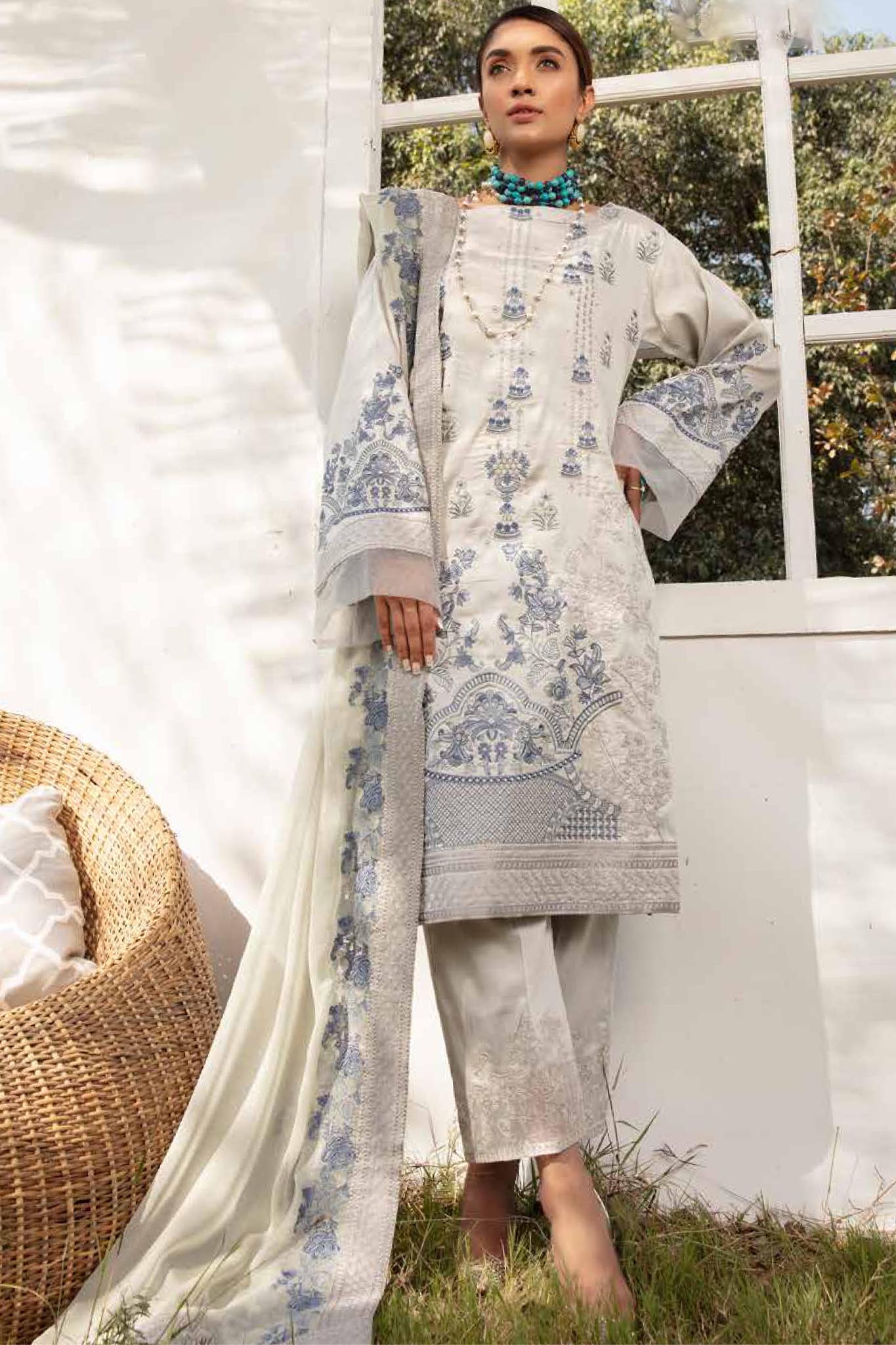 Tabeer by Johra Unstitched 3 Piece Jacquard Lawn Collection'2022-JR-705