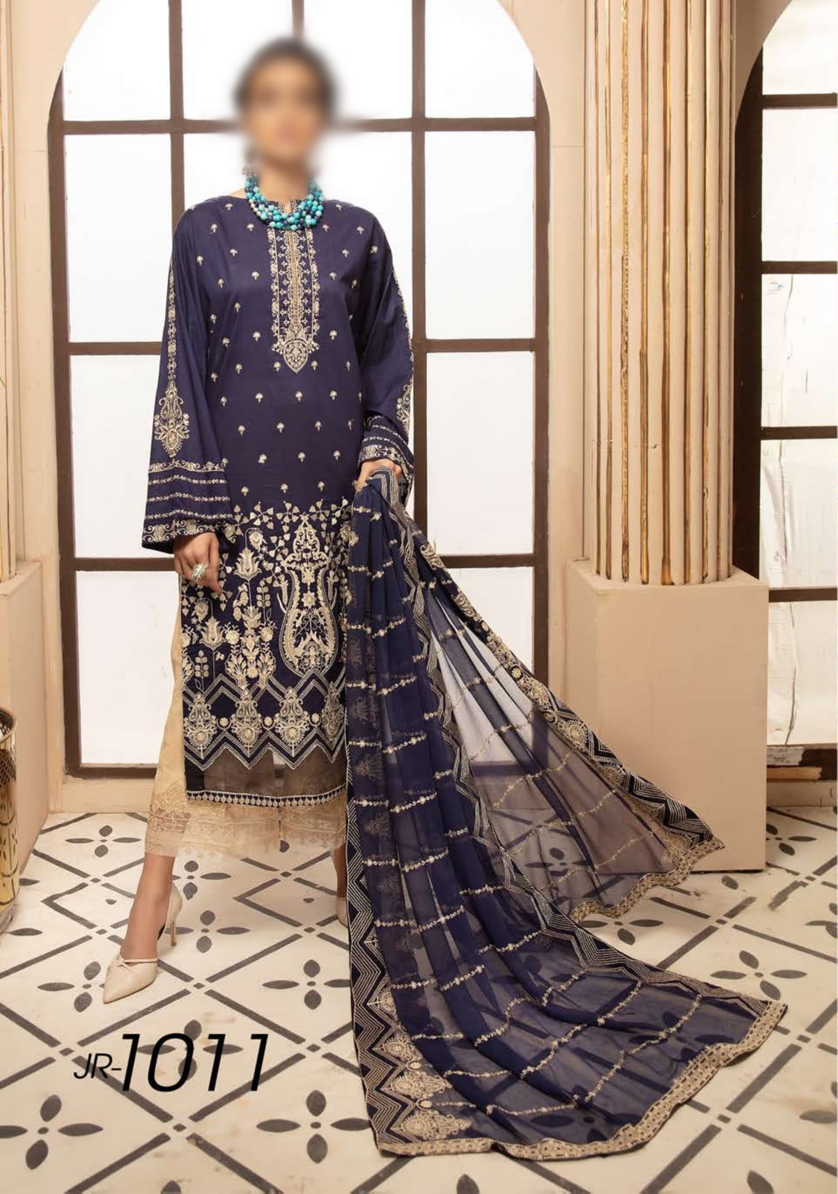 Johra by Libas Unstitched 3 Piece Embroidered Lawn Collection'2022-JR-1011