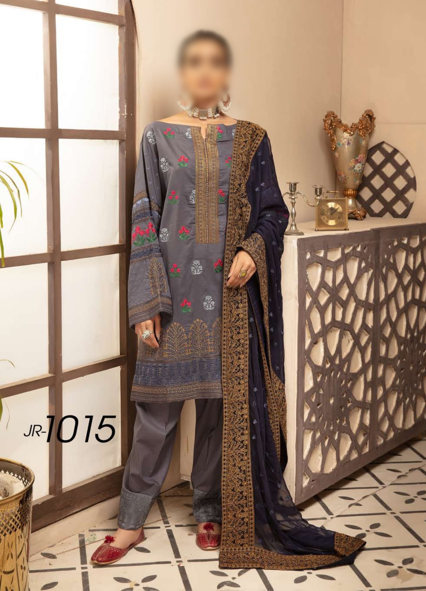 Johra by Libas Unstitched 3 Piece Embroidered Lawn Collection'2022-JR-1015