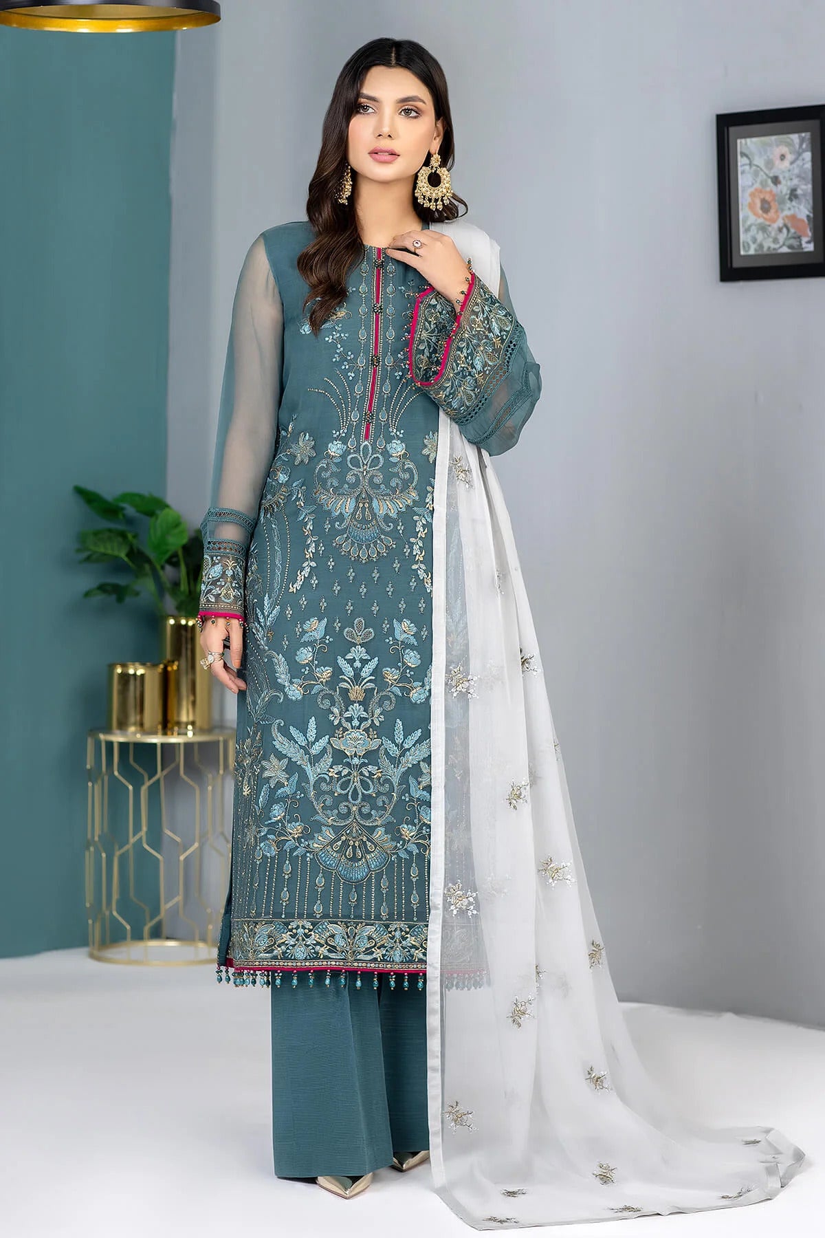 Kuch Khas by Flossie Unstitched 3 Piece Chiffon Vol-13 Collection'2023-K-1303