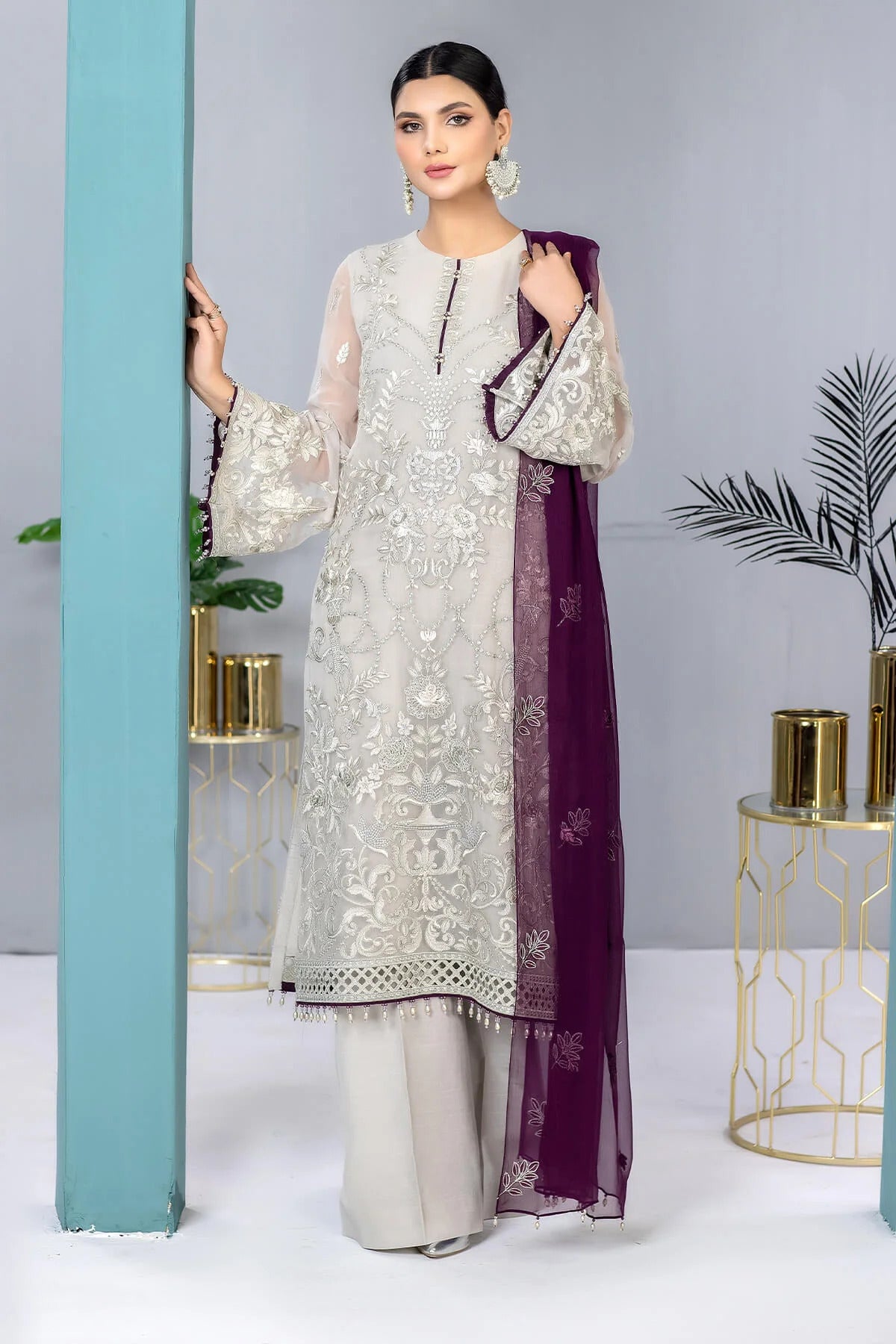 Kuch Khas by Flossie Unstitched 3 Piece Chiffon Vol-13 Collection'2023-K-1304