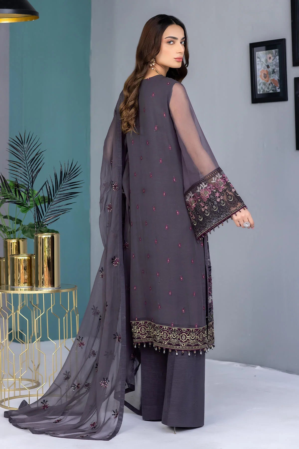 Kuch Khas by Flossie Unstitched 3 Piece Chiffon Vol-13 Collection'2023-K-1308