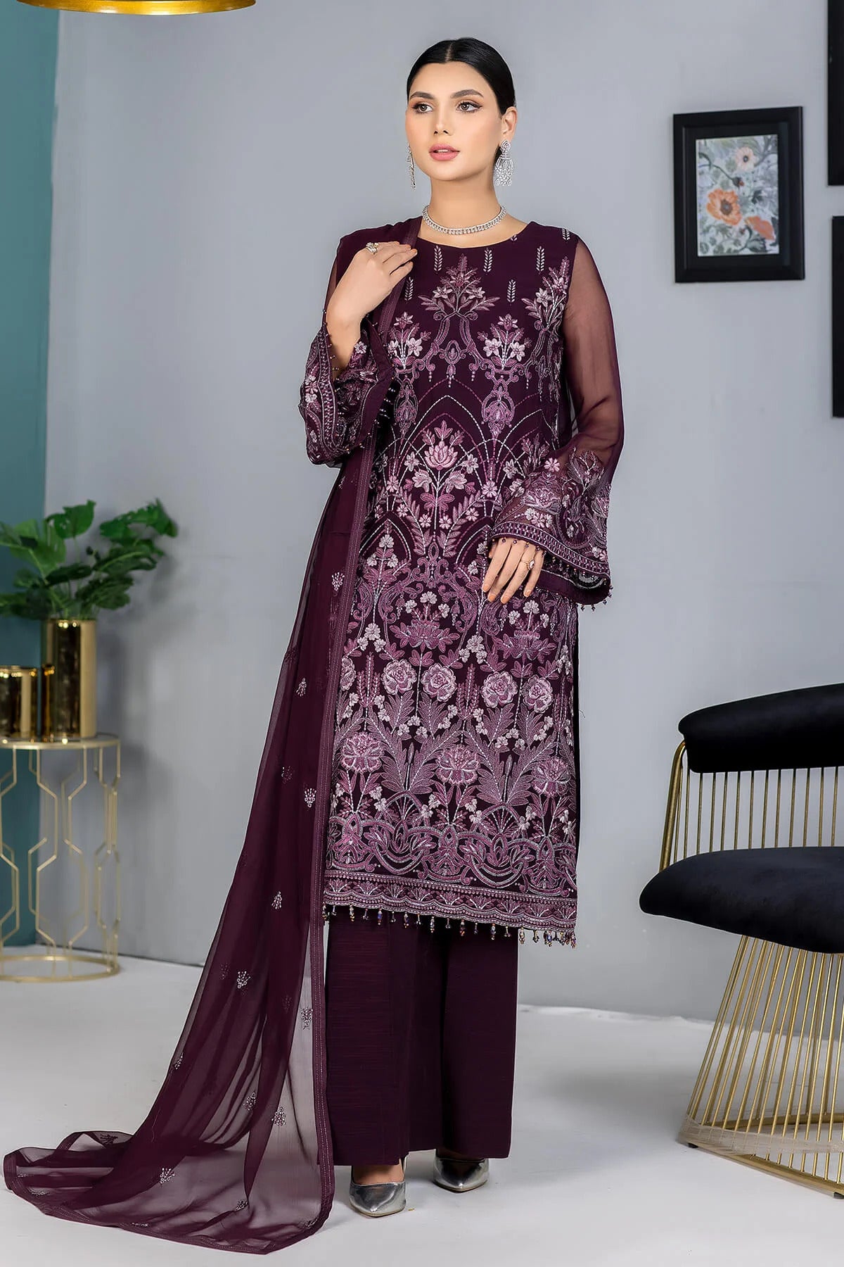 Kuch Khas by Flossie Unstitched 3 Piece Chiffon Vol-13 Collection'2023-K-1310