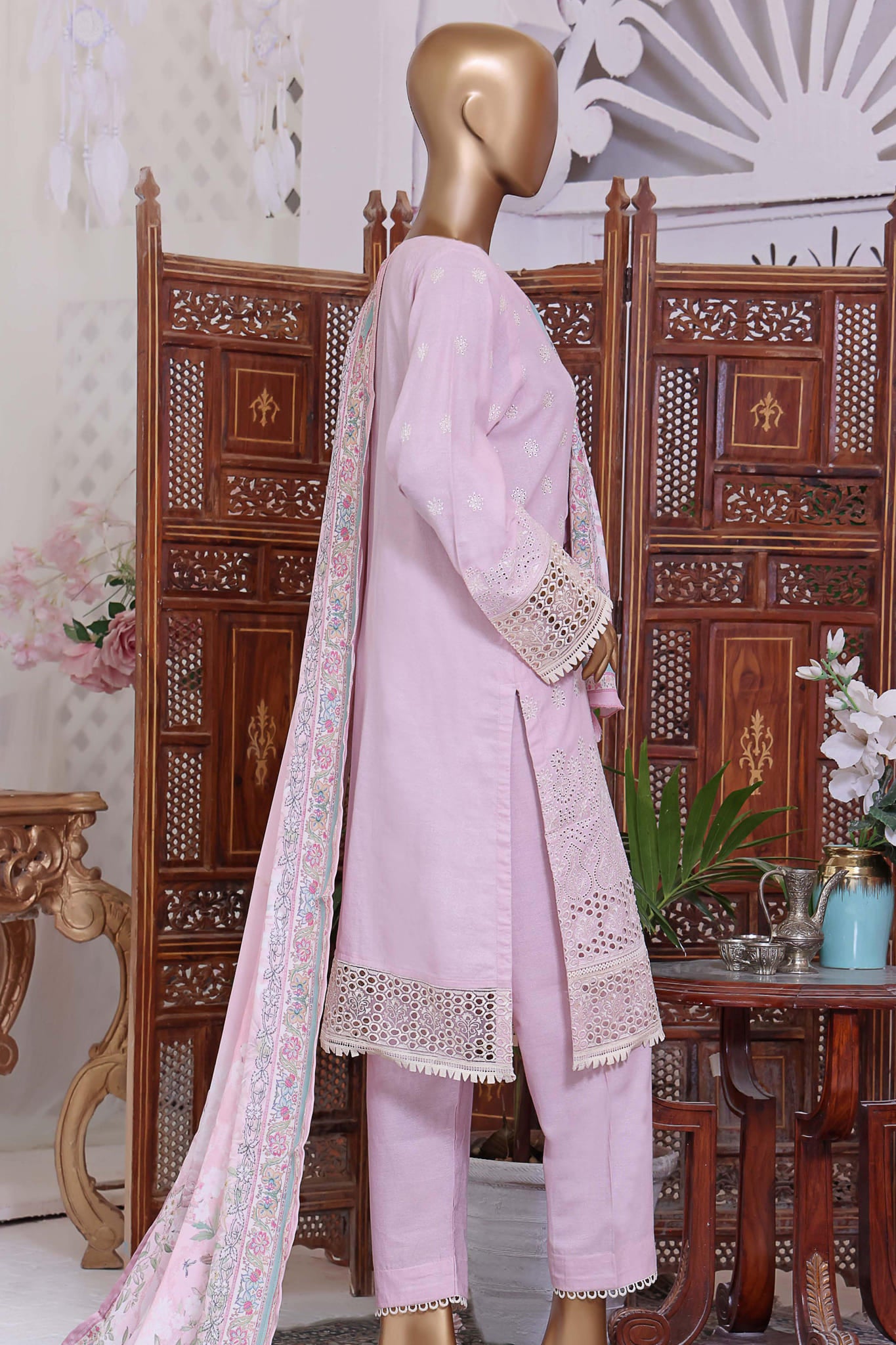 Sada Bahar Stitched 3 Piece Karandi Chikankari Shawl Collection'2022-KCK-013-Palam