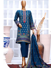 Sada Bahar Stitched 3 Piece Embroidered Khaddar Collection’2021-KD-10899-Blue