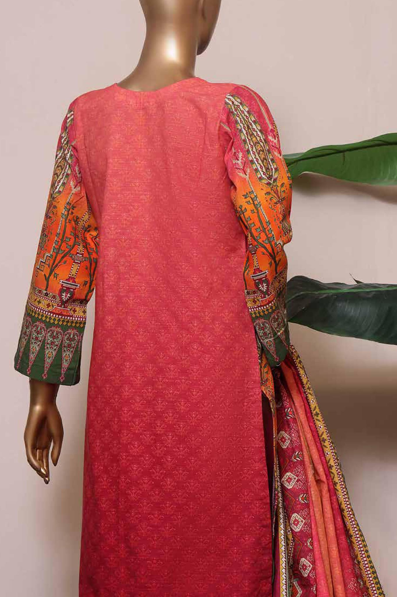 Bin Saeed Stitched 3 Piece Printed Khaddar Collection'2022-KF-06-Pink