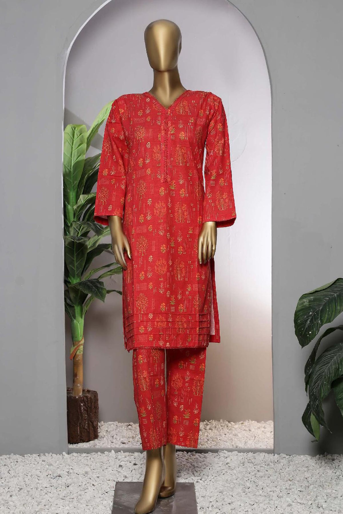 Janaan by Bin Saeed Stitched 2 Piece Printed Khaddar Collection'2022-KKF-028-Red