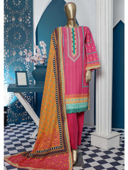 Bin Saeed Stitched 3 Piece Printed Khaddar Collection'2021-KH-1692-Pink