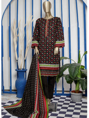 Bin Saeed Stitched 3 Piece Printed Khaddar Collection'2021-KH-1770-Black