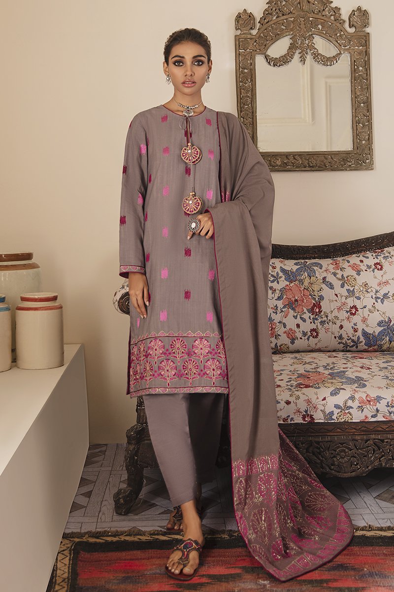 Manzil by Cross Stitch Unstitched 3 Piece Winter Collection'2021-KH-06